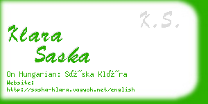 klara saska business card